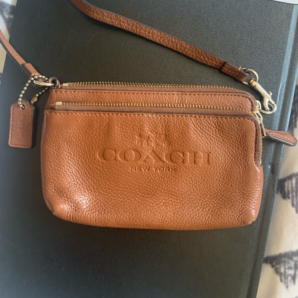 COACH double zipper wristlet